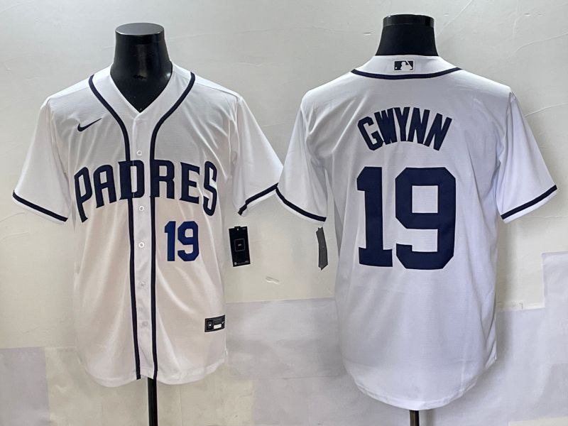 Men 2025 San Diego Padres #19 Gwynn White Game Nike MLB Jersey style 23->san diego padres->MLB Jersey